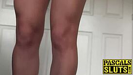 Stunning blonde Jasmine Lau teases solo with her small 18+ tits on display.