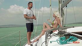 hungarian blonde christina shine hires sailor for body massage on yacht