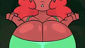 i'm stroking these huge furry tits while cumming all over them