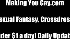 Bisexual femdom dominatrixes use dildos and toys on their bound boy toy in a bdsm session