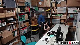 I punished the burglar at work with blowjob and big cock in garage