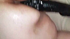 Big-Ass BBW Amateur Riding Huge Black Dildo with Intense Passion