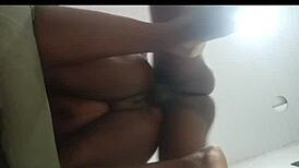 Neighbors throwing an orgy, licking shaved asses and fucking anally without condoms, hung guy cumming inside.