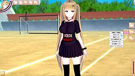 blonde gal eleanor gets standing blowjob