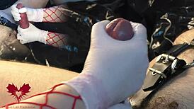 Mistress, Work My Cock with Gloves Until I Cum!