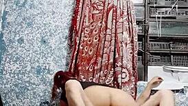 my stepsister arrives all hot and bothered