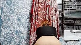 my stepsister arrives all hot and bothered