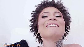 Cute brazilian teen mirella dias gets assfucked in threesome with dp