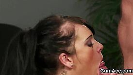 Hey babe, wanna see me swallow all this jizz on my face?