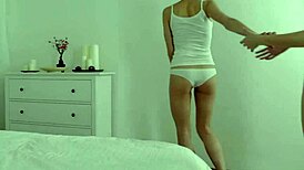 Lesbians In White Panties Engage Dirty Blowjob