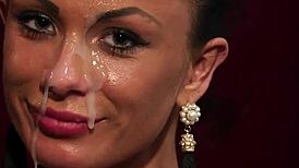 Hot Doll Gets Cumshot On Her Face Gulping All The Juice!