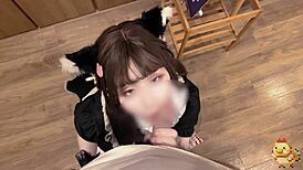 Maid Housekeeping Service with Black Silk Stockings and Hidden Menu for Fantasies