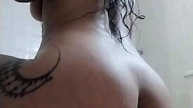 colombian milf gets horny in the shower!