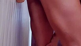 wife plays in the bathroom before work