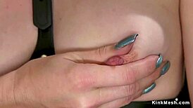 feeling the pain as two redhead slaves get their butts whipped in bondage