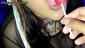 alison gonzalez guesses the flavor, sucking lollipop or cock, pov homemade