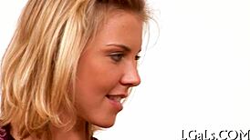 Teen sweethearts explore lesbian pleasure with passionate kisses and touches.