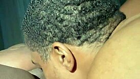 Licking that sweet ebony pussy in a steamy homemade session