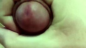 young amateur girl gives solo penis massage in intimate session