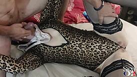 Blonde MILF in heels and stockings gets pounded doggy style. POV ass licking included