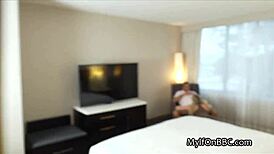 two blondes take on two massive bbcs in a steamy hotel room.