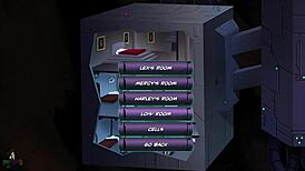 In DC Comics Unlimited Part 85, redhead babe walks slaves in voyeur BDSM game with big tits.