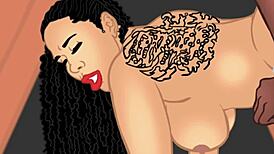 Tattoo Bubble Butt Latina Gets Her Phat Ass Slammed by BBC in Wild Cartoon Parody. Man, This Hentai Party Gets Sloppy!