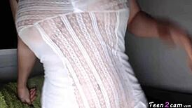 Brunette reveals her figure on webcam at night