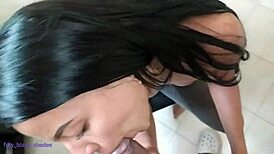 ella loves choking on my big black cock, deepthroating it for a hot cumshot on her face