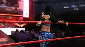 Melina wrestles chun li in intense fight