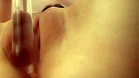 The brunette looks incredibly hot as she masturbates with her toys alone.