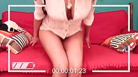 hey, why's this horny babe stripping on cam?