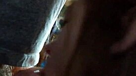 a quick blowjob sesh with my teen brunette babe