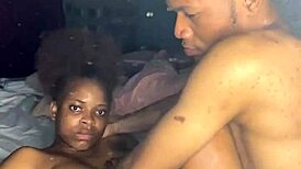 ebony amateur gets fucked in missionary position at home again