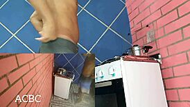 Kitchen Fuck Ends with Anal Cumshot