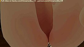 Teen in vrchat with dildo and toys for orgasm