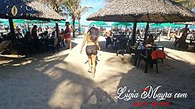 wife sucks husband on beach then assfucks outdoors