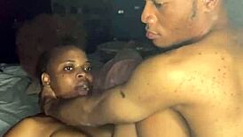 ebony amateur gets fucked in missionary position at home again