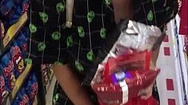 Milly Lascy with vibrator in shopping