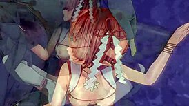 骑士里卡和幽灵米利亚在4K 60FPS 3D色情游戏中无码激烈对抗