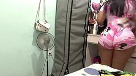 I spied on BBW's neighbor's voluptuous ass in lingerie