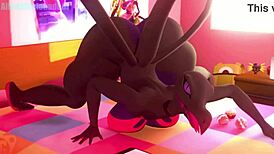 sultry salazzle in a fantasy hmv pmv scene