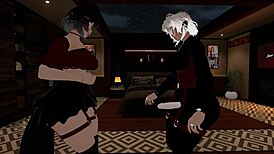 A fake cop receives a deepthroat blowjob from a femboy in the office.