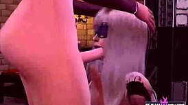 Shemale Traps Me in BDSM Machine for Cum Shower