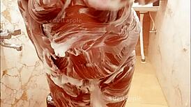 bengali wife taking bath