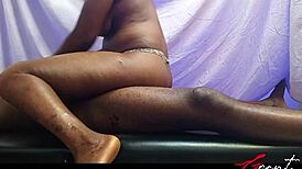 African couple enjoys wet sex with dirty talk at night