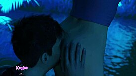 Hot busty blonde craves ass eating rimjob at oasis gaming