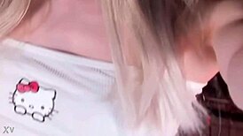 sweet eaton wearing fitted white leggings on webcam, teasing and crossdressing solo