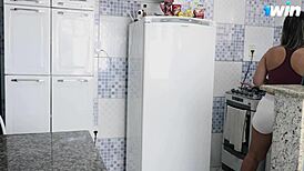 Caught the hot maid and filled her big ass