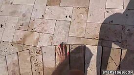 Step siblings teen gets naughty in a threesome